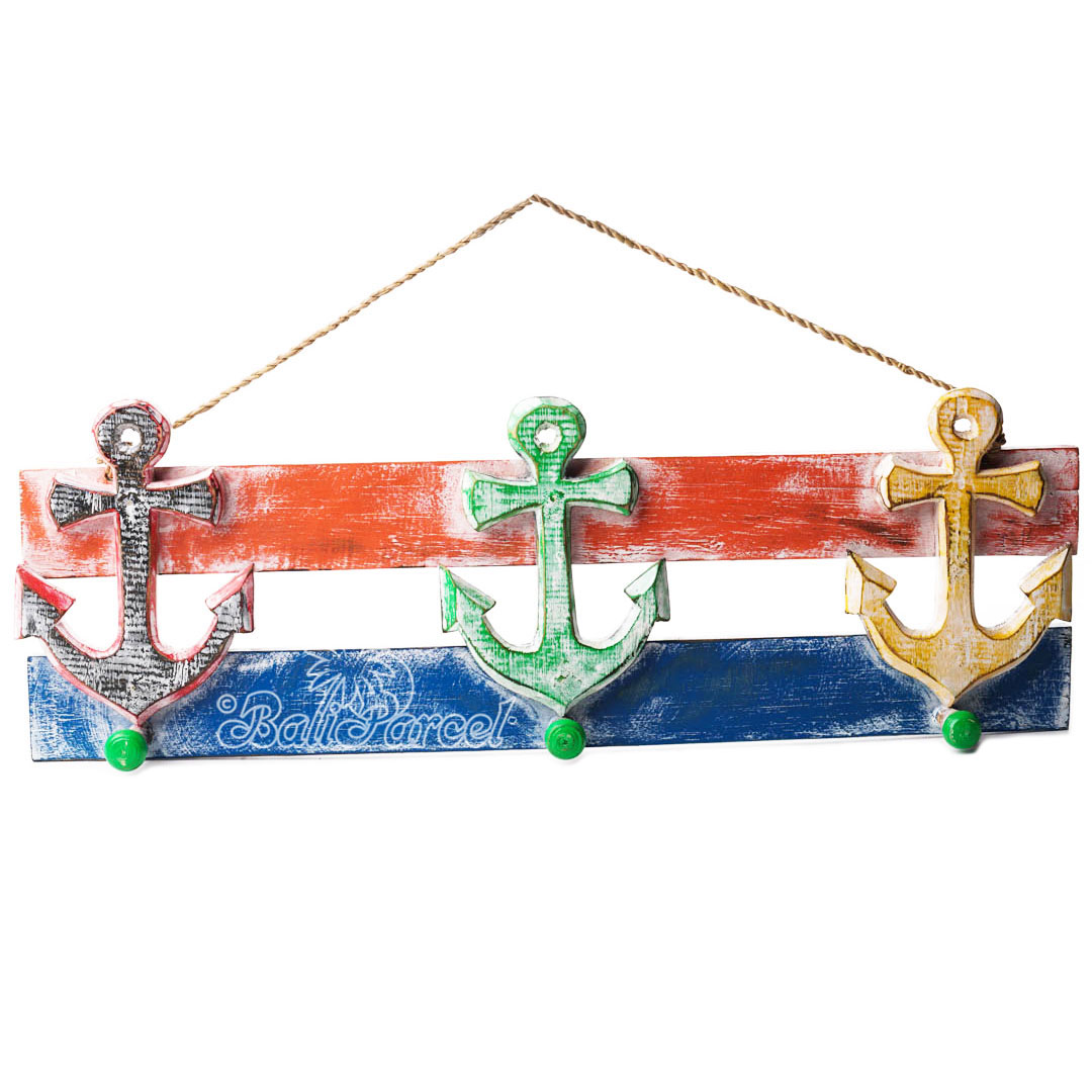 Wooden Wall Hanging Hanger, Handmade From Albesia Wood